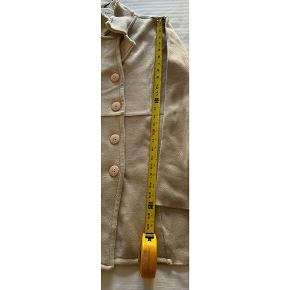 Maclaud Tricot Women's Coat Off White Mid-Length Wool Blend w/Stretch - Picture 10 of 11